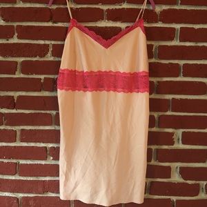 OYSHO pink lace slip dress